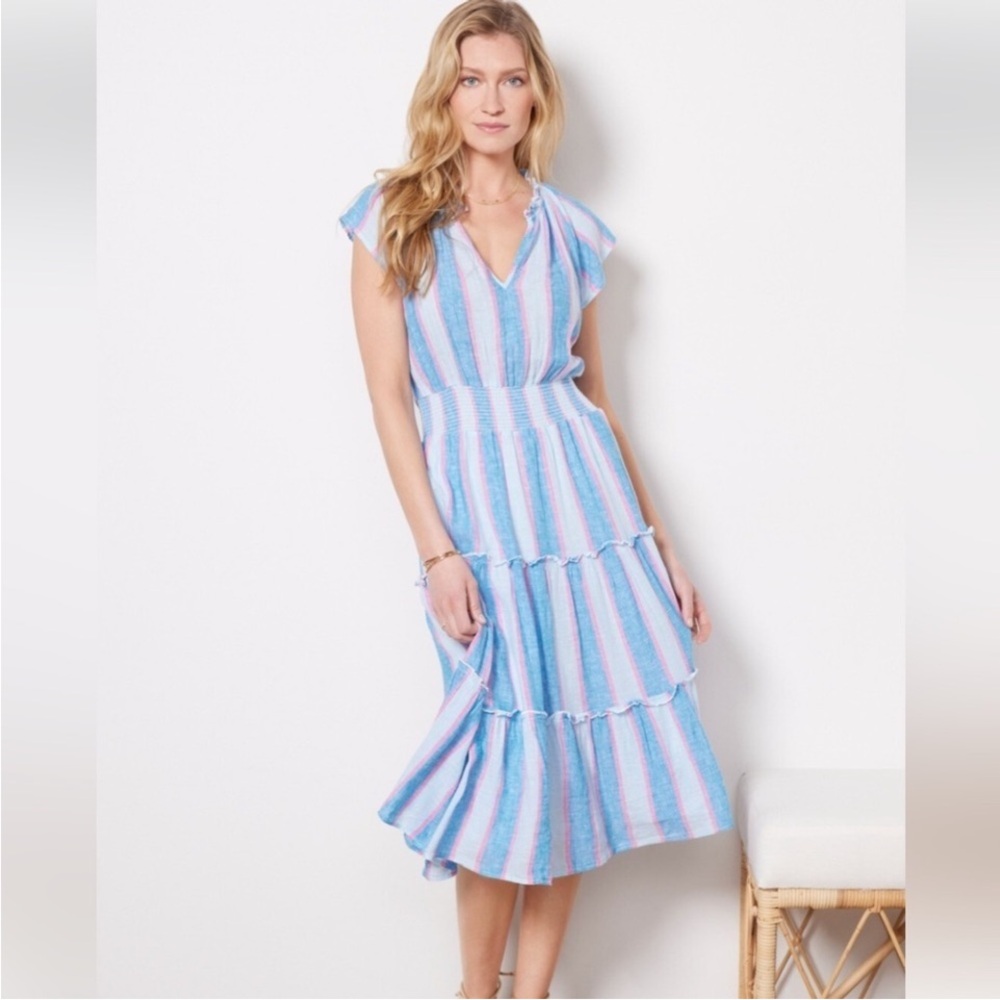 Rails Amelia Midi Dress in Blue and Pink. Size XS